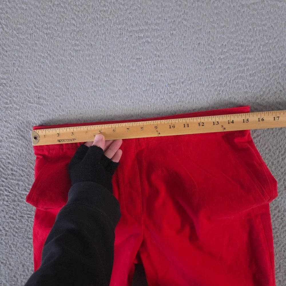 Spanx Pants Womens Medium Petite Red On The Go Ankle Flare Stretch Pockets - Picture 5 of 10